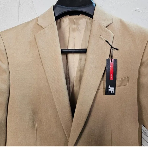J Ferrar Mens Slim Fit Blazer Florence Brown Tan Suit Jacket 38 SH New NWT